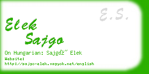 elek sajgo business card